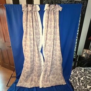 Purple Toile Curtain Panels 79" Long